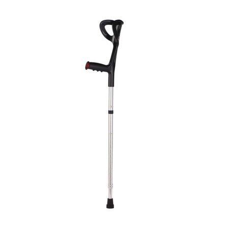 Lightweight Foldable Forearm Crutch, Aluminum Walking Stick,Height Adjustable, Ergonomic Handle with Comfortable Grip(Black)