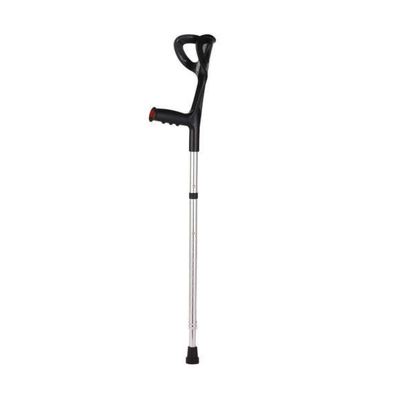 VISIONU - Muleta de antebrazo plegable y ligera, de aluminio, con altura ajustable y mango ergonómico con agarre cómodo 2ZG-02BM (plateado)