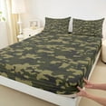 thumbnail image 3 of Castle Fairy Boys Green Camouflage 3pcs Twin Sheet Sets,Abstract Geometric Twin Fitted Sheet,Breathable Flat Sheet,Breathable Home Decor, 3 of 7