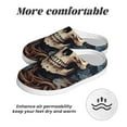 thumbnail image 6 of Fotbe Vintage Leaf Flower Skull Pattern Women's Fuzzy Curly Fur Memory Foam Loafer Slippers Indoor Outdoor Slippers Winter Home Shoes-44/45, 6 of 7