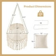 thumbnail image 3 of Costway Indoor Outdoor Macrame Swing with Soft Seat Cushions Sturdy Hanging Rope & Chain, 3 of 9