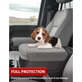 thumbnail image 4 of KBH Middle Console Cover for Chevy Silverado & GMC Sierra 2019-2026, Tahoe & Suburban & Yukon 2021-2026, Leather Armrest Lid Cushion Pad for Truck Interior, Gray(Bucket Seat Only), 4 of 8