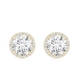 thumbnail image 3 of Rosec Jewels Lab Created Diamond Round Stud Earrings (Ef-Vs Quality) - Classic Halo Earrings with Screw Back, 10K Yellow Gold, 3 of 7