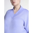 thumbnail image 4 of Scoop Women's and Women's Plus Ultimate Scubaknit V Neck Sweatshirt, Sizes XS-4X, 4 of 4