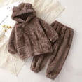 thumbnail image 2 of Plebaso Fall Winter Fleece Kids 2 Piece Sets Warm Pullover Hoodie Tops Comfy Sweatpants Toddler Lounge Outfits, 2 of 3