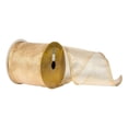 thumbnail image 2 of Vickerman Q170120 4 in. x 10 Yard Champagne Shiny Wired Edge Ribbon, 2 of 4