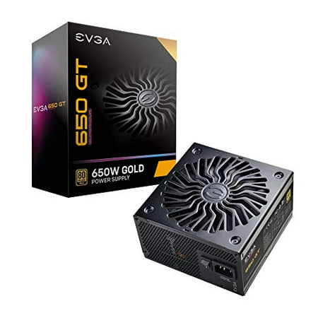 EVGA Supernova 650 GT, 80 Plus Gold 650W, Fully Modular, Auto Eco Mode with FDB Fan, 7 Year Warranty, Includes Power ON Self Tester, Compact 150mm Size, Power Supply 220-GT-0650-Y1