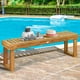 thumbnail image 1 of Costway Banco de madera de acacia para patio, banco de exterior con asiento de listones para comedor y dormitorio, banco sin respaldo para banco jardín patio piscina balcón, 1 of 5