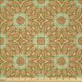thumbnail image 2 of Ambesonne Mandala Fabric by the Yard Microfiber, Circular Abstract Flora Art, 3 Yards, Burnt Orange and Pale Green, 2 of 2