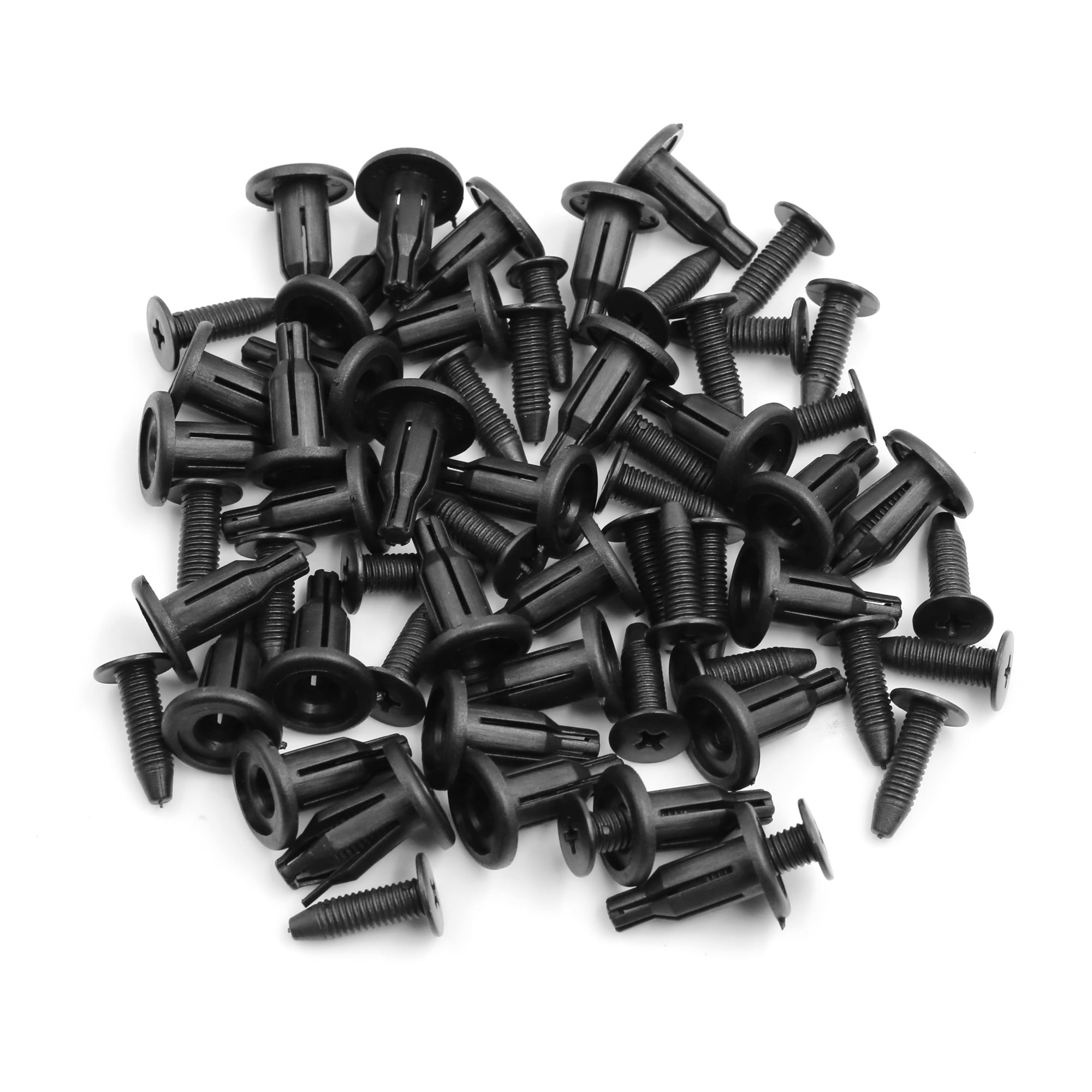 30pcs 10mm Hole Black Car Fender Plastic Rivets Push Pin Fasteners