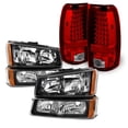 thumbnail image 6 of AKKON - Fit 2003-2006 Silverado 1500/ 1500HD/ 2500/ 2500HD/ 3500 2007 Classic Black Headlight + Bumper+ LED Red Clear Tail Light, 6 of 6