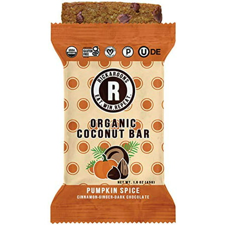Coconut Energy Bars (Pumpkin Spice) - Vegan Gluten Free Organic 1.6 Ounce (12 Count)