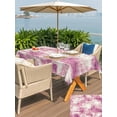 thumbnail image 5 of Outdoor Tablecloth with Umbrella Hole for Patio/Picnic/Party/Camping, Pink Ombre Waterproof Table Cloth Rectangle Table Cover Washable, Gradient Abstract Art Vintage (60"x 102"), 5 of 8