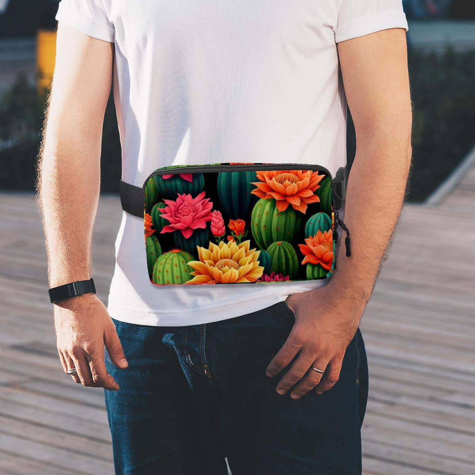 Cactus Adjustable Lightweight Running Belt Waist Bag with Extension Strap for Unisex