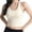 *Beige, variant on Women's High Stretch Ribbed Seamless Racerback Sports Bra Tank Built-in Pads Black,Womens Plus XS