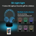 thumbnail image 2 of YSITIANNA Headset Gifts, Headset Night Light for Kids, Christmas and Birthday Party Supplies for Boys/Girls, Earphone Decoration 3D Illusion Lamp, 16 Colors Change with Remote Control STNL#2764, 2 of 6