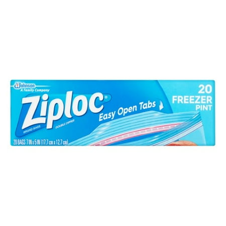 Ziploc Pinch & Seal Freezer Bags, Pint, 20 Ct