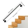 thumbnail image 3 of VEVOR Pipe Stair Handrail, 2ft Staircase Handrail, Industrial Pipe Handrail with Wall Mount Support, Round Corner Wall Handrailings for Indoor, Outdoor, 3 of 9