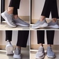 thumbnail image 2 of Zapatillas de tenis Akk para mujer, sin cordones, espuma viscoelástica, color gris, talla 7.5, 2 of 6
