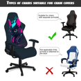thumbnail image 6 of SCRAWLGOD Cyberpunk Cat Print Black 4 PCS Gaming Chair Covers Slipcovers with Armrest Covers Computer Chair Cover Stretchable Gamer Chair Cover Cat Scratch Proof, 6 of 7