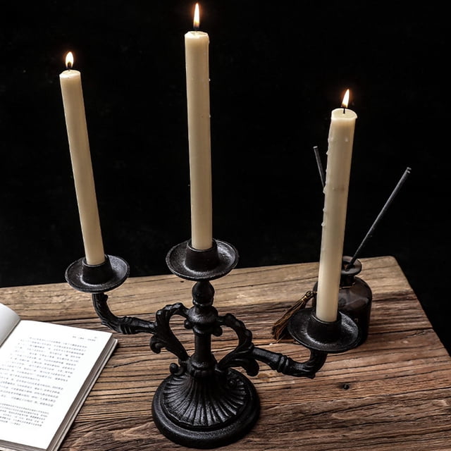 Candelabros de lujo Portavelas de hierro Portavelas de 3 pilares Portavelas para el hogar Decoración de escritorio Aniversario perfecl Porta vela