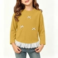 thumbnail image 2 of ATOGUTA Girls Long Sleeve Shirts Casual Long Sleeve T Shirts Kids Crewneck Tops Fashion Tees Size 0-12, Yellow, 2 of 6