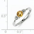 thumbnail image 3 of Primal Silver Sterling Silver Rhodium-plated Diamond and Citrine Round Ring, 3 of 6