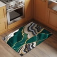 thumbnail image 2 of 2x3 Ft Entryway Area Rug, Green Marble Kitchen Rug Runner Washable Floor Mat, Grey Gold Texture Vintage Farmhouse Art Non Slip Indoor Door Mat Throw Carpet for Bathroom Living Room Bedroom, 2 of 8