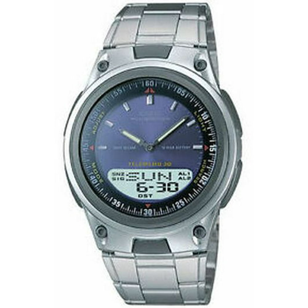 casio analog watch silver