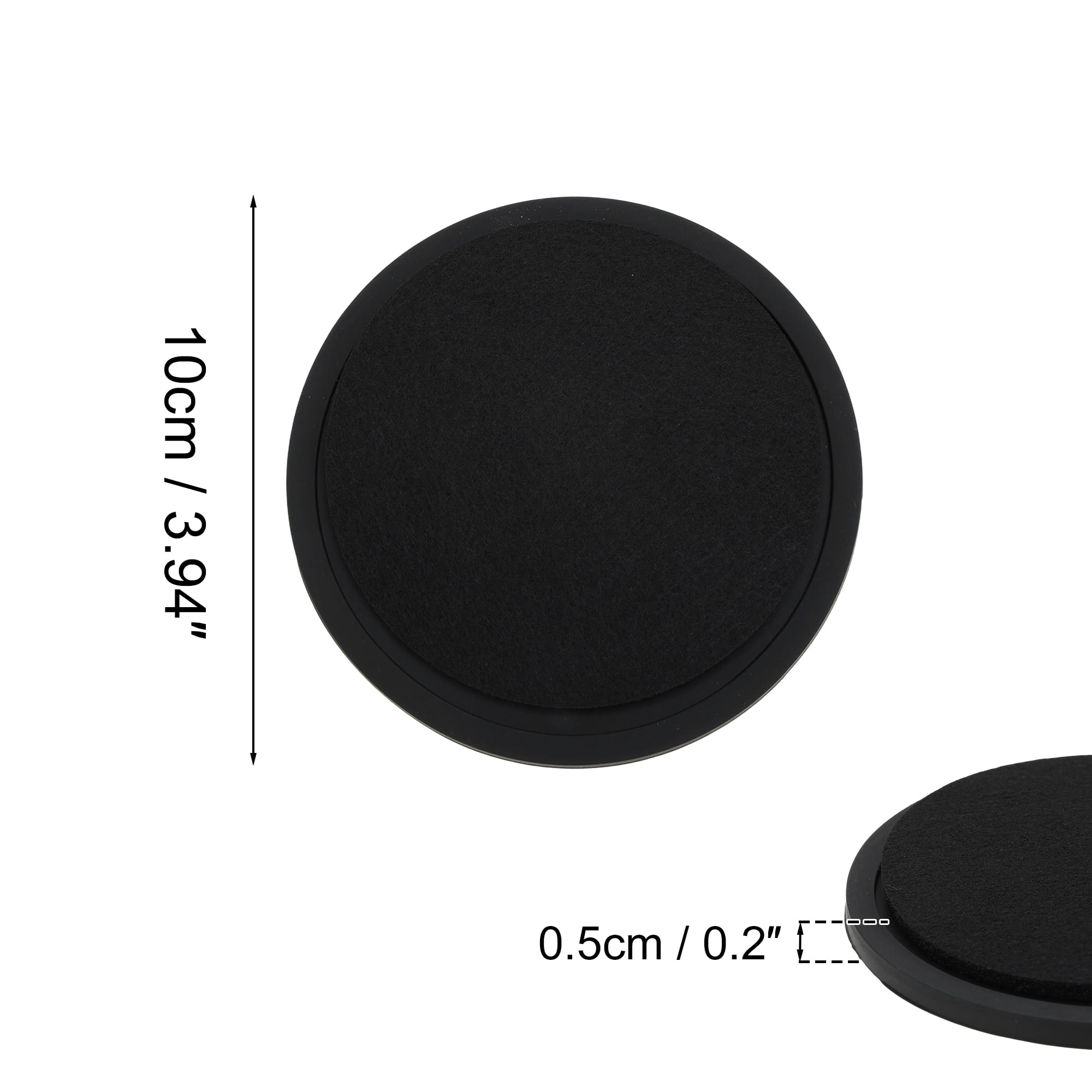 Unique Bargains Water Absorbing Drink Coaster Set Black