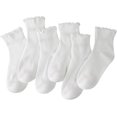 thumbnail image 1 of YWC-6 Pairs of Ruffle Socks Women, Ruffle Turn-Cuff Casual Cute Girl Ruffle Socks Breathable Cool Ruffle Ankle Socks, 1 of 4
