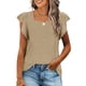 thumbnail image 2 of Tops de cuello cuadrado para mujer, camiseta de manga corta con volantes, blusas tipo túnica de verano holgadas OAVQHLG3B Store lin121212, 2 of 4