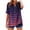 Purple, variant on Staron Summer T-Shirts for Women V-Neck Short Sleeve Casual Loose Oversized Button Down Ombre Stripe Print Fashion Top, Blue S
