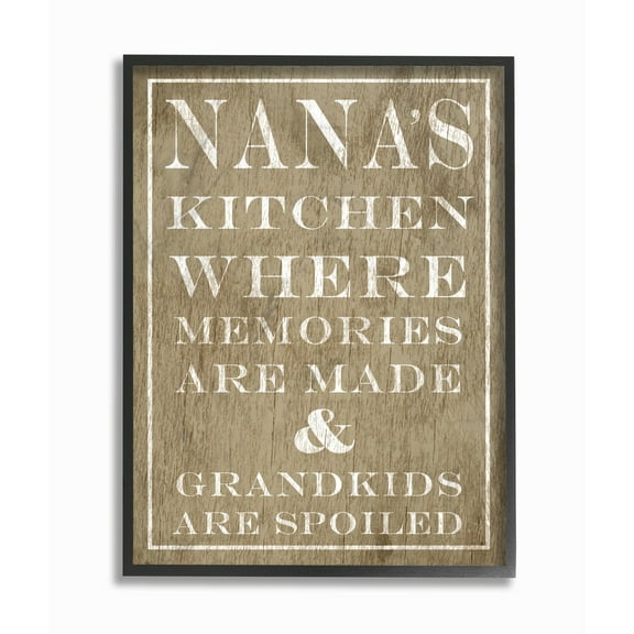 Stupell Industries Nanas Kitchen and Spoiled Grandkids Light Novelty Painting Black Framed Art Print Wall Art, 11 x 14