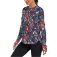 thumbnail image 2 of FORMRS Womens Long Sleeve Shirts UPF 50+ Sun Protection Quick Dry Fishing Hiking Tops, Size S-2XL, Purple Dragon Scales Pattern, 2 of 8