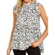thumbnail image 3 of Camisa de mujer con cuello de muñeca, manga corta, top con estampado de puntos, camiseta informal, blanco, L Monstrate AP001622-13, 3 of 7