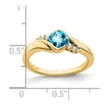 thumbnail image 2 of Auriga Fine Jewelry 10K Yellow Gold Blue Topaz and Diamond Ring for Women Size- 7, 2 of 6