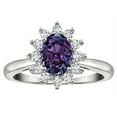 thumbnail image 2 of Star K � Classic Oval 7x5 Lady Diana Halo Simulated Alexandrite Ring, 2 of 9