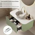 thumbnail image 5 of 24" Floating Bathroom Vanity with Sink, Wall Mounted Bathroom Cabinet with Ultra-Thin Marble Sink and Countertop, Large Drawer for Ample Storage Space, No Assembly Required, Light Green, 5 of 6