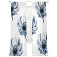thumbnail image 7 of Flowers Watercolor Floral Sheer Curtains 108 inches Long 2 Panels Set Plant Stamens Overlay White Background Tiers Sheers Rod Pocket Small Window Short Curtains for Kitchen Cafe, Each 52" W x 108" L, 7 of 7