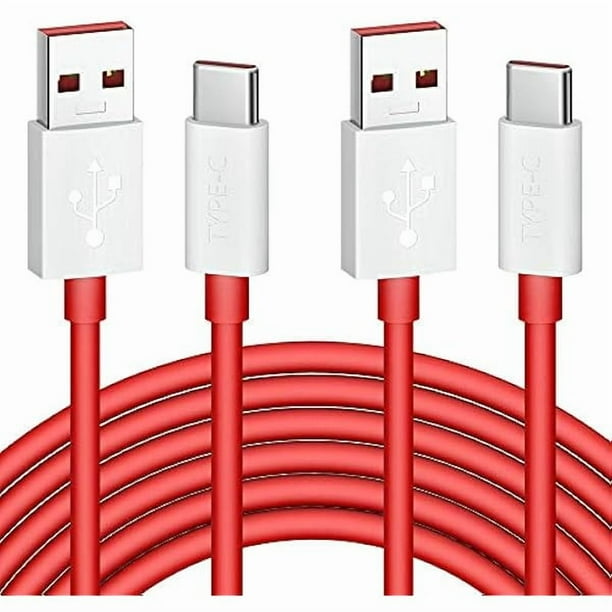 wonima11 6FT 2-Pack USB Type C Cable for OnePlus 8 Pro, 80W 65W for SuperVOOC/Warp/Dash Charging Cable Rapid Data Syncing Fast Charger USB C Cable for OnePlus 13 12 12R Open 11 10 8 7T Pro 7 6T, Red
