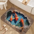 thumbnail image 3 of 1pc Koi Fish in a Hole Absorbent Non-Slip Bathroom Thickened Flannel Rug Decor,Soft,Quick Drying,Suitable For Indoor/outdoor Use,Bathrooms,Bedrooms,Kitchens,Terrace,Laundry Rooms,16"x24", 3 of 9