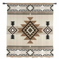 thumbnail image 2 of Southwest Semi Sheer Curtains Drapes for Living Room, Bedroom, French Doors Window 108 Inches Long, Brown Bohemian Abstract American Aztec Rod Pocket Chiffon Curtain Drapery Voile Draperies Panel, 2 of 6