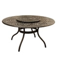thumbnail image 3 of Oakland Living 1022-2777-6-BZ 59 in. Contemporary Modern & Ornate Traditional Outdoor Mesh Lattice Aluminium Round Dining Set with Lazy Susan & Six Chairs, Bronze, 3 of 8