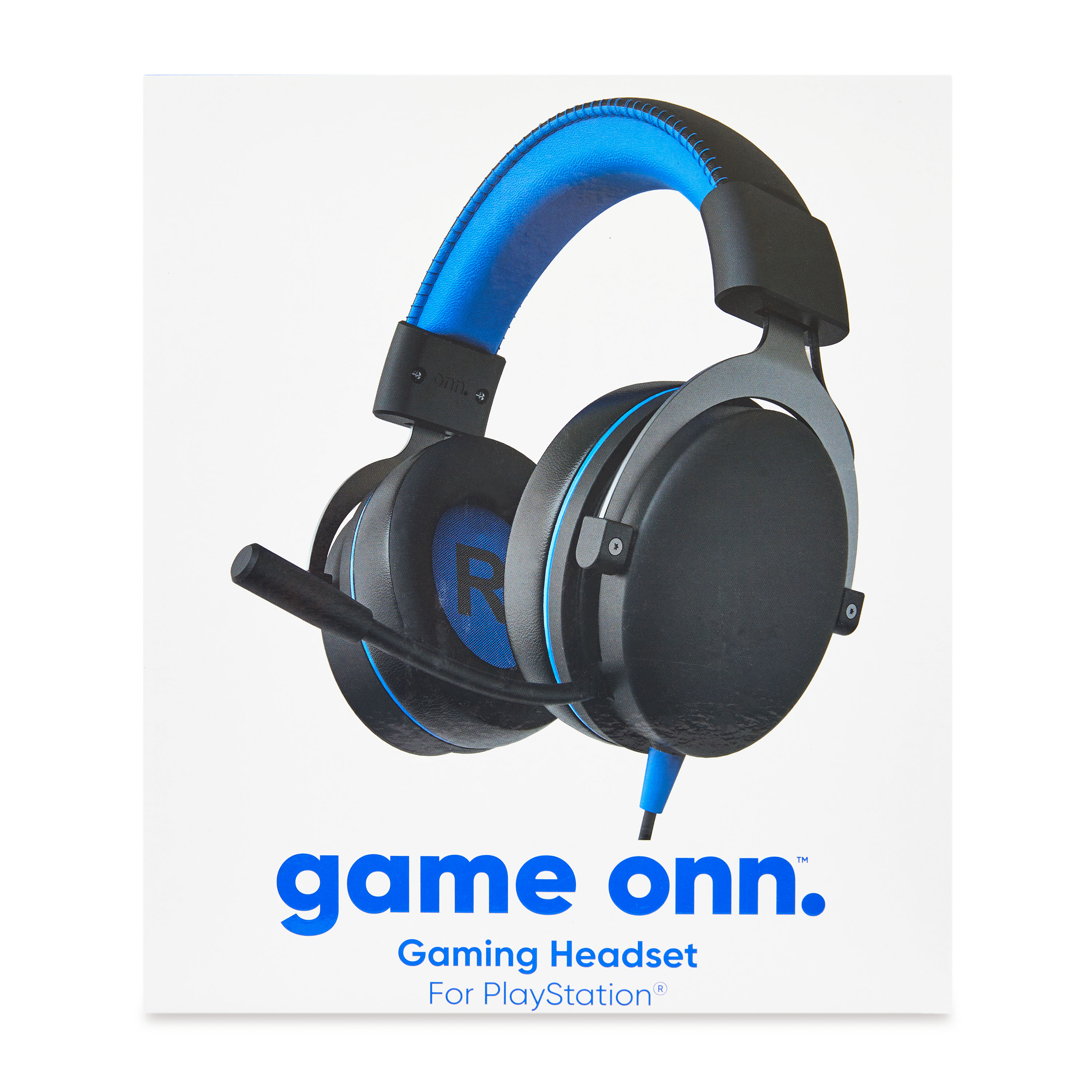 onn Wired Gaming Headset for PlayStation, Black & Blue photo 6