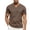 Brown, variant on Notch Neck T Shirt Men Cozy Short Sleeve Summer Tshirts Casual Stretch Muscle Solid Color Tee Brown L