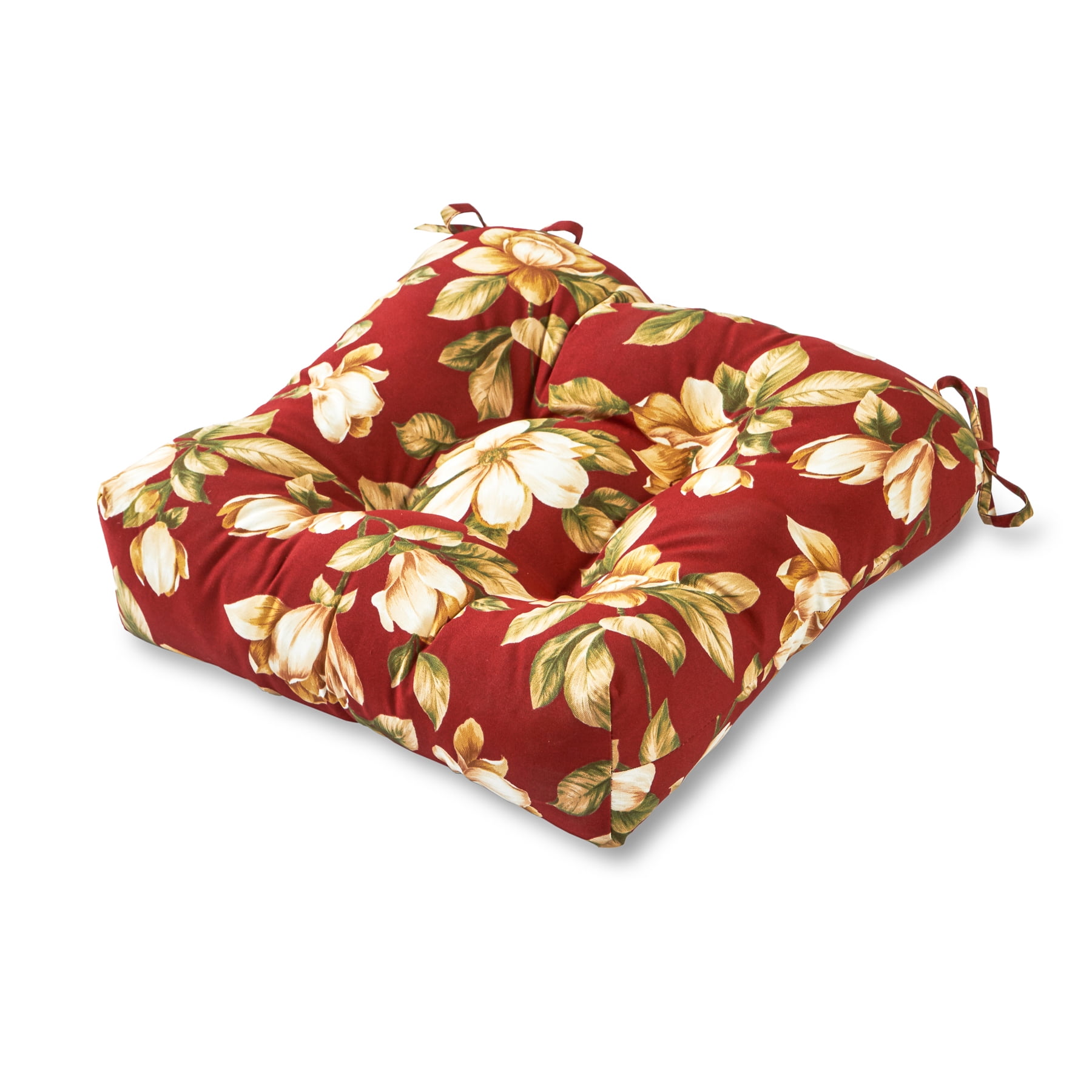 Roma Floral 20 in. Square Plush Outdoor Chair Cushion ...