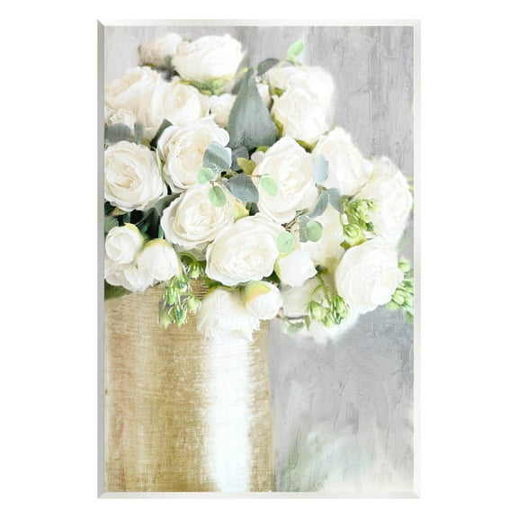 Full White Rose Bouquet Botanical & Floral Graphic Art Unframed Art Print Wall Art