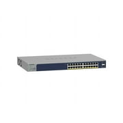 NETGEAR 26-Port PoE Gigabit Ethernet Smart Switch (GS724TP) - Managed, 24 x 1G, 24 x PoE+ @ 190W, 2 x 1G SFP, Optional Insight Cloud Management, Desktop or Rackmount, and Limited Lifetime Protection