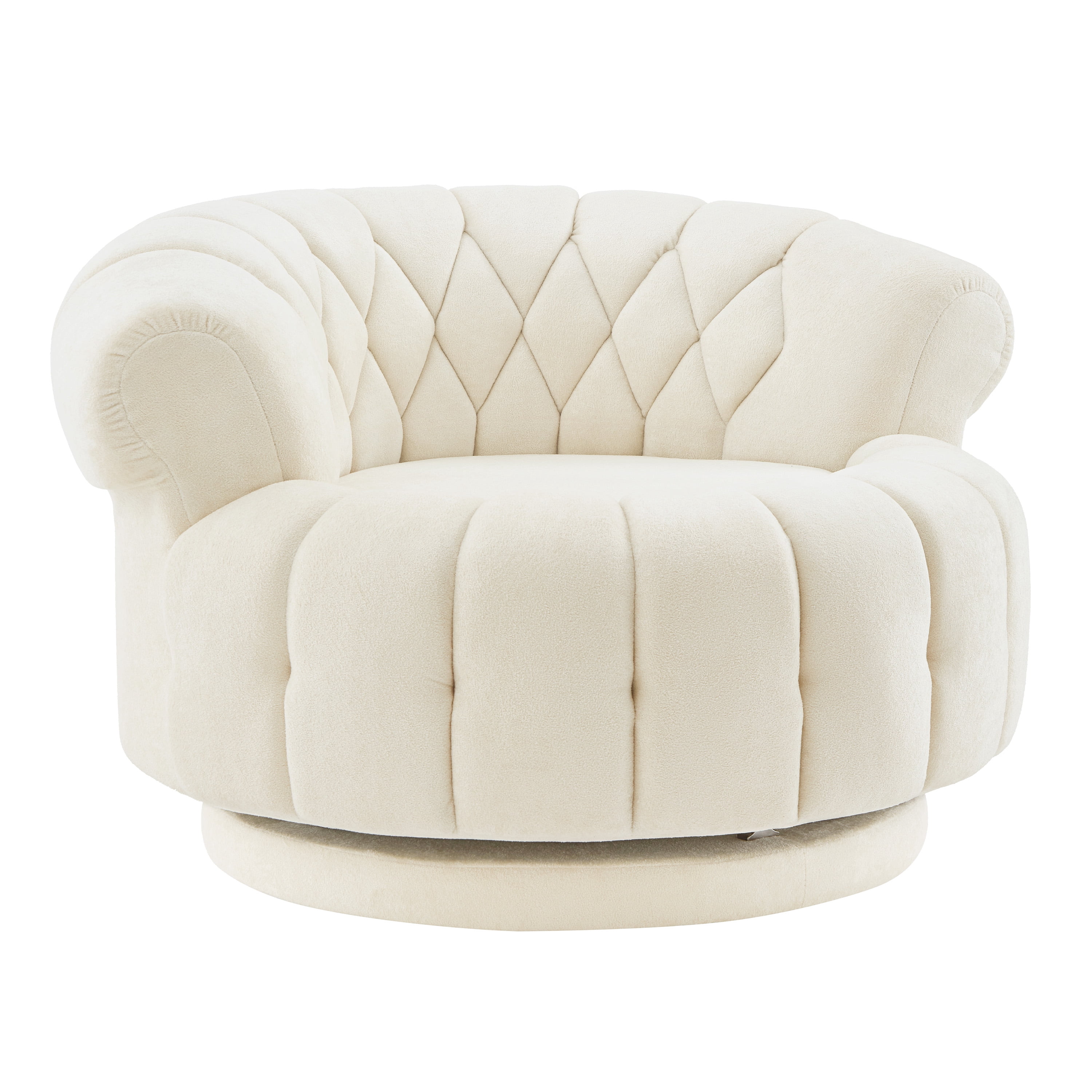 Euroco Swivel Accent Chair 360°Swivel Chair Sofa Barrel Swivel Chair Round Club Chair for Living Room and Bedroom